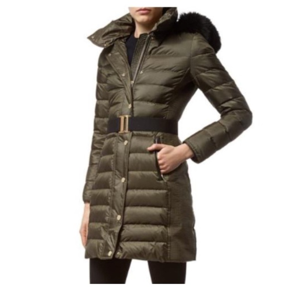 BURBERRY LONDON ABBEYDALE FOX-FUR TRIMMED PUFFER COAT - Picture 1 of 14